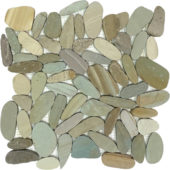 Mix Golden Sliced Matte Pebble Interlocking Mosaic | Marino Tile NY