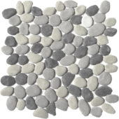 Mix Grey Reconstituted Pebble Interlocking Mosaic | Marino Tile NY