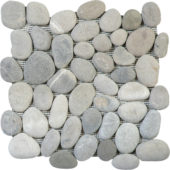 Mix Grey/Beige Rectified Matte Pebble Interlocking Mosaic | Marino Tile NY