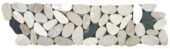 Mix Grey/Beige/Black Rectified Matte Pebble Interlocking Border | Marino Tile NY