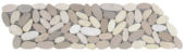 Mix White/Beige Sliced Matte Pebble Interlocking Border | Marino Tile NY