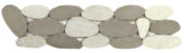Mix White/Beige Xl Sliced Matte Pebble Interlocking Border | Marino Tile NY