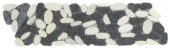 Mix White/Black Sliced Matte Pebble Interlocking Border | Marino Tile NY