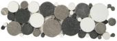 Mix White/Black/Grey Reconstituted Round Interlocking Border | Marino Tile NY