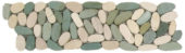 Mix White/Green Sliced Matte Pebble Interlocking Border | Marino Tile NY