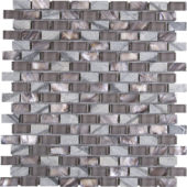 Mother Of Pearl Glass Marble Taupe Grey Mix Brick Mosaic | Marino Tile NY