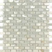 Mother Of Pearl Glass Marble White Mix Brick Mosaic | Marino Tile NY