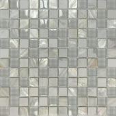 Mother Of Pearl Glass Marble White Mix Mosaic | Marino Tile NY