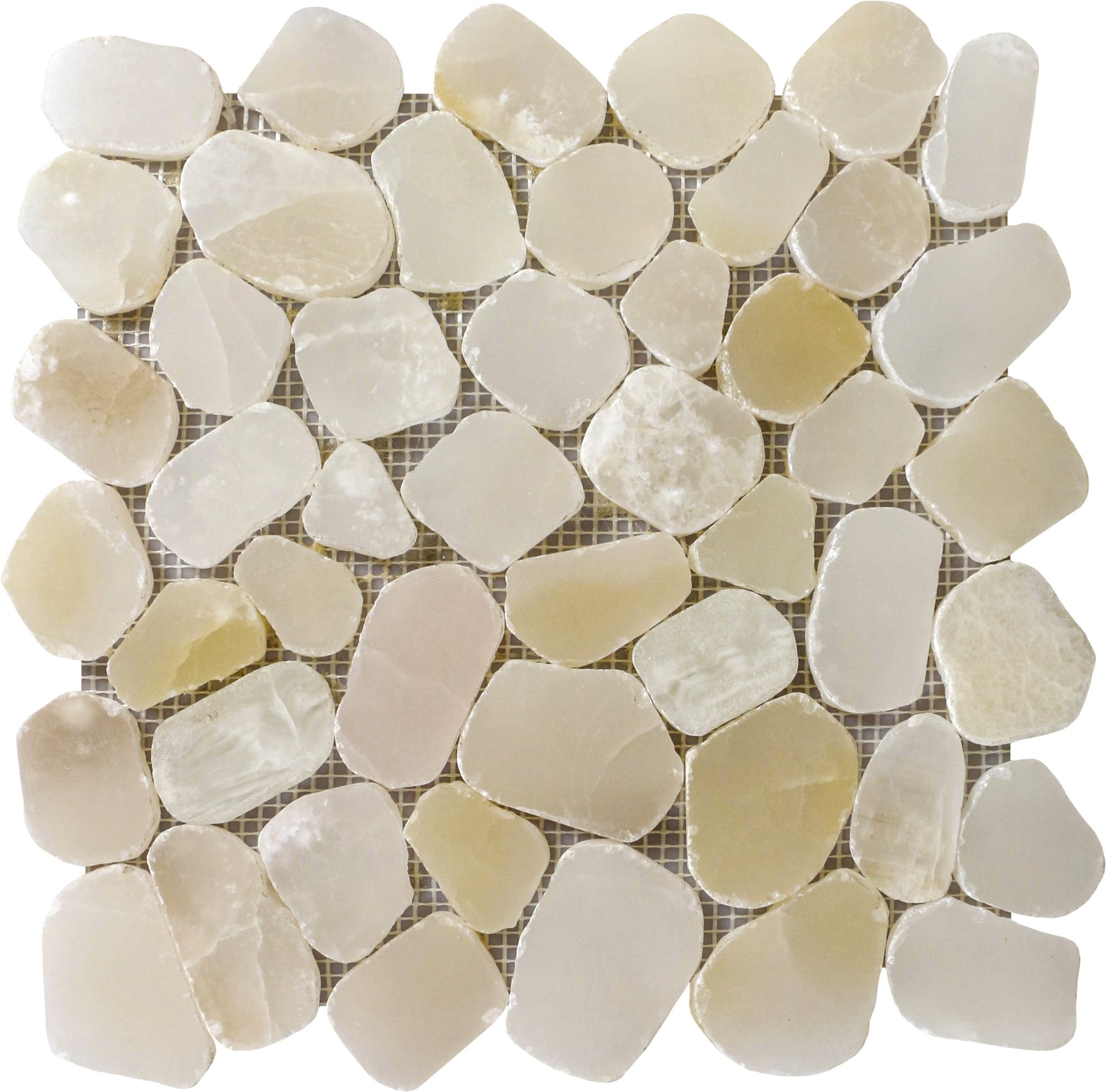 Onyx Light Beige Pebble Mosaic 12"x12"