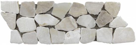 Onyx White Opus Mosaic Interlocking Border | Marino Tile NY