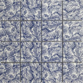 Palmtree Glazed Ceramic 3"X3" Cobalt Blue & White Mosaic | Marino Tile NY