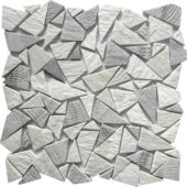 Reconstituted White Grey Mix Mini Opus Stone Mosaic | Marino Tile NY