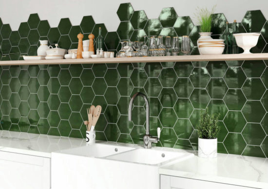 Ronda 5.5X6.3” Green Hexagon | Marino Tile NY