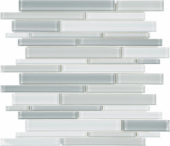 Shades Of Grey Blend Random Strip Mosaic | Marino Tile NY