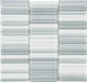 Shades Of Grey Blend Stacked Mosaic | Marino Tile NY