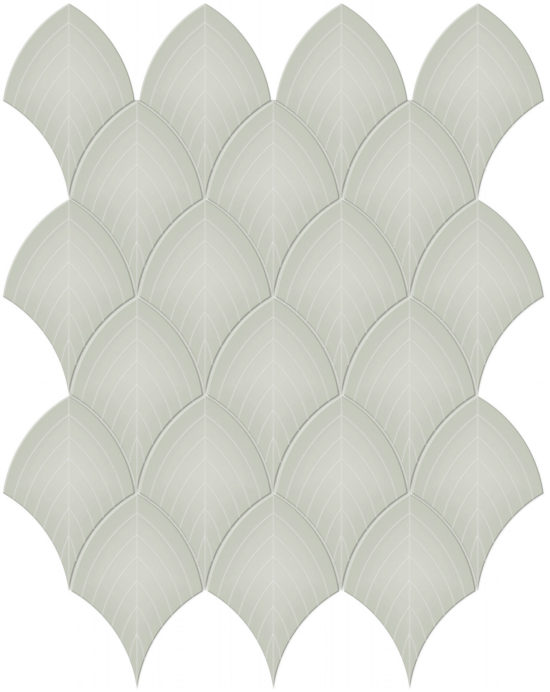 Soft Sage Glossy Scallop Mosaic | Marino Tile NY