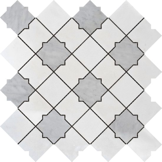 Star & Square White & Grey Mix Marble