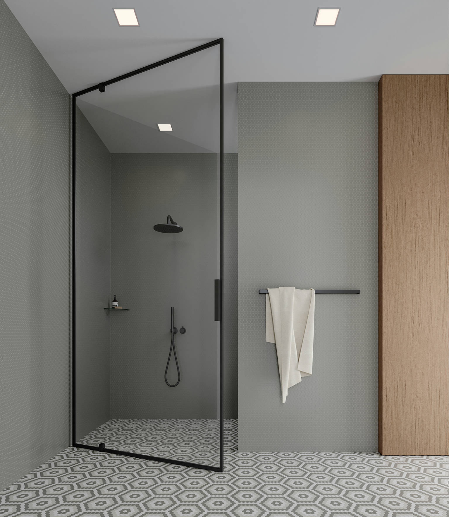 Traditions Taupe Matte 1in Hex Mosaic 2 | Marino Tile NY