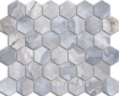 Treasure Blue Dream Onyx 2x2 Carved Hexagon Mosaic | Marino Tile NY