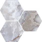 Treasure Blue Dream Onyx 6" Carved Hexagon | Marino Tile NY