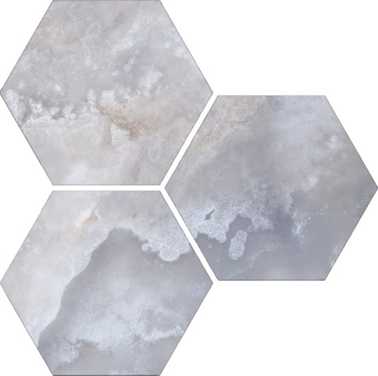 Treasure Blue Dream Onyx 6" Carved Hexagon | Marino Tile NY