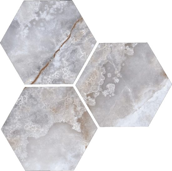 Treasure Blue Dream Onyx 6" Carved Hexagon | Marino Tile NY