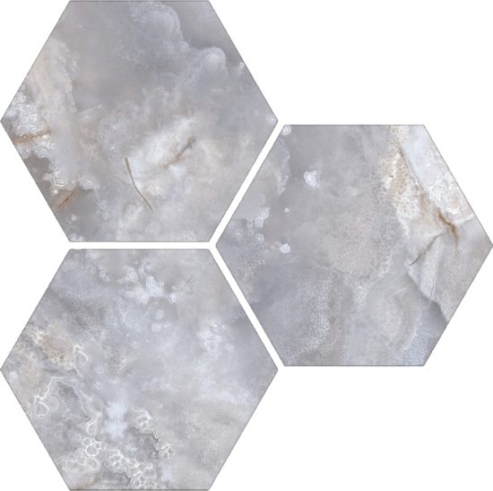 Treasure Blue Dream Onyx 6" Carved Hexagon | Marino Tile NY