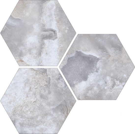 Treasure Blue Dream Onyx 6" Carved Hexagon | Marino Tile NY
