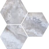 Treasure Blue Dream Onyx 6" Carved Hexagon | Marino Tile NY