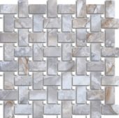 Treasure Blue Dream Onyx Polished Basketweave Mosaic | Marino Tile NY
