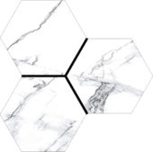 Treasure Ice White Marble 6" Carved Hexagon | Marino Tile NY