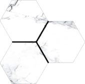 Treasure Ice White Marble 6" Carved Hexagon | Marino Tile NY