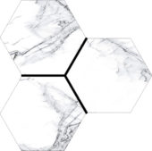 Treasure Ice White Marble 6" Carved Hexagon | Marino Tile NY
