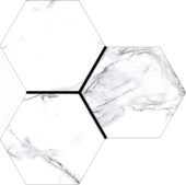 Treasure Ice White Marble 6" Carved Hexagon | Marino Tile NY