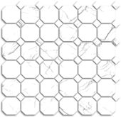 Treasure Ice White Marble Polished Octagon/Dot Mosaic | Marino Tile NY
