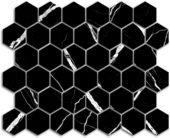 Treasure Midnight Nero 2x2 Polished Hexagon Mosaic | Marino Tile NY