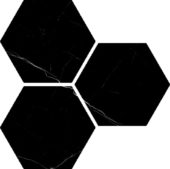 Treasure Midnight Nero 6" Carved Hexagon | Marino Tile NY