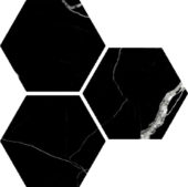 Treasure Midnight Nero 6" Carved Hexagon | Marino Tile NY