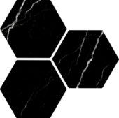 Treasure Midnight Nero 6" Carved Hexagon | Marino Tile NY