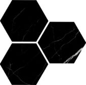Treasure Midnight Nero 6" Carved Hexagon | Marino Tile NY