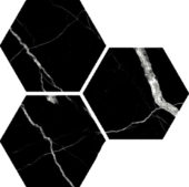 Treasure Midnight Nero 6" Carved Hexagon | Marino Tile NY