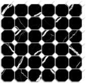 Treasure Midnight Nero Polished Octagon/Dot Mosaic | Marino Tile NY