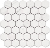 Treasure Statuario 2x2 Polished Hexagon Mosaic | Marino Tile NY