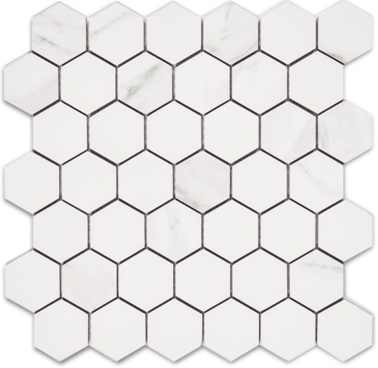 Treasure Statuario 2x2 Polished Hexagon Mosaic | Marino Tile NY