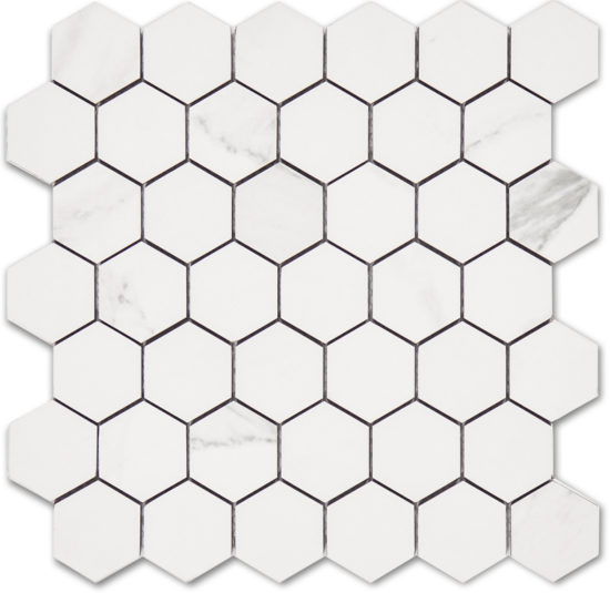Treasure Statuario 2x2 Polished Hexagon Mosaic | Marino Tile NY