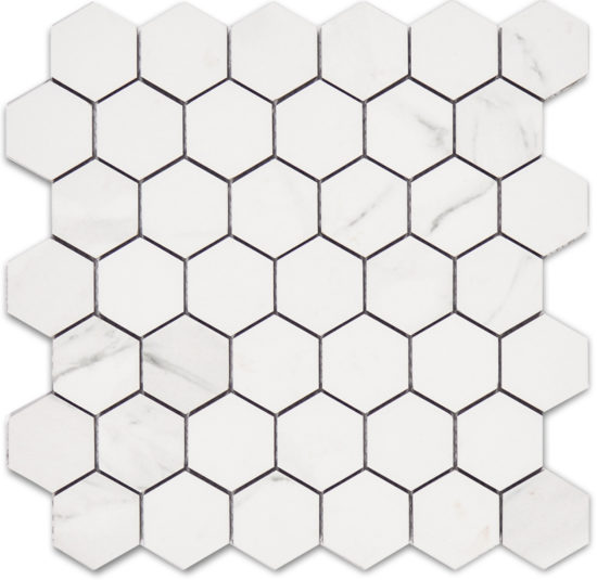 Treasure Statuario 2x2 Polished Hexagon Mosaic | Marino Tile NY