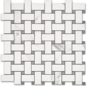 Treasure Statuario Polished Basketweave Mosaic | Marino Tile NY