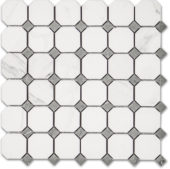 Treasure Statuario Polished Octagon/Dot Mosaic | Marino Tile NY