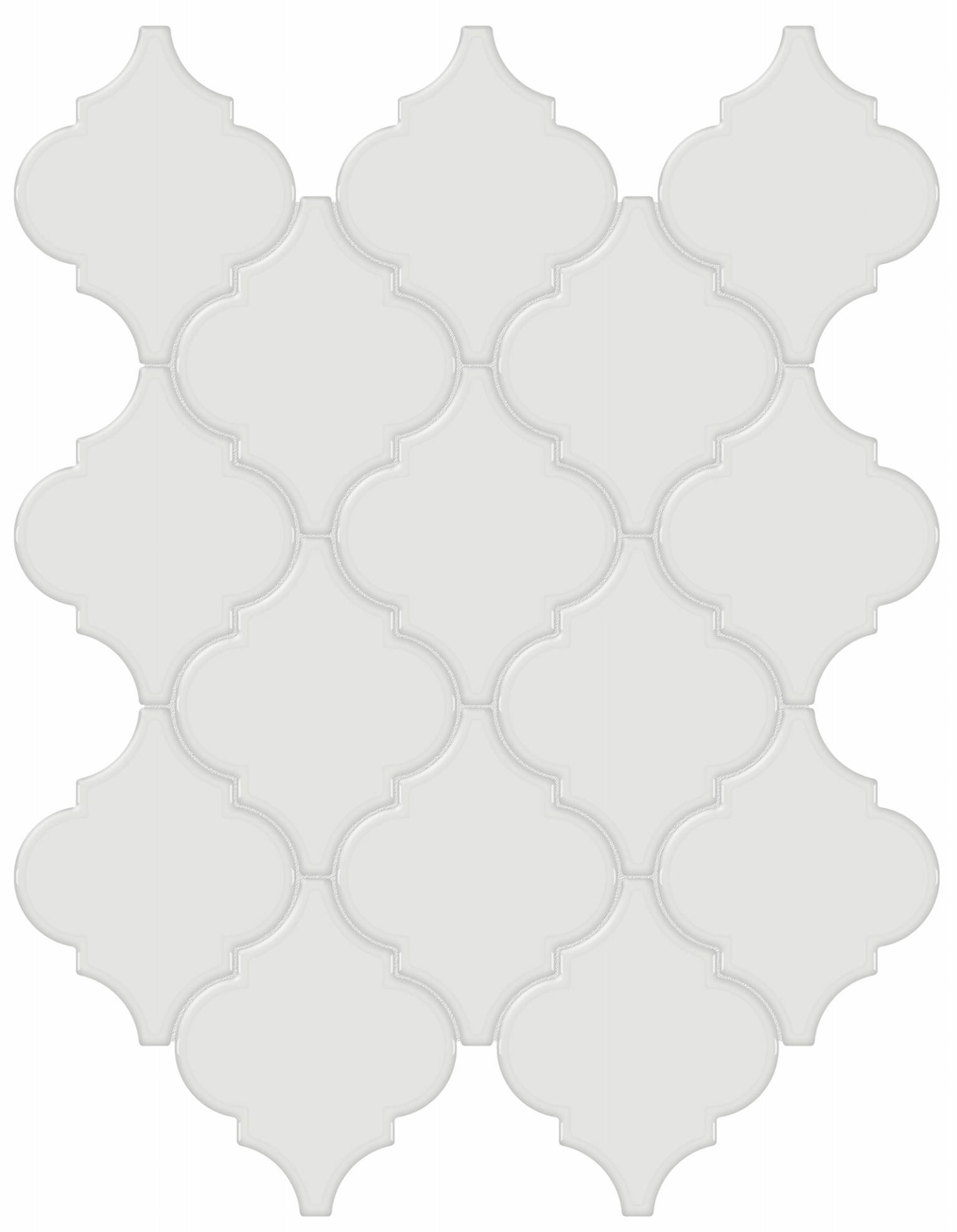 Vintage Grey Glossy Arabesque Mosaic | Marino Tile NY