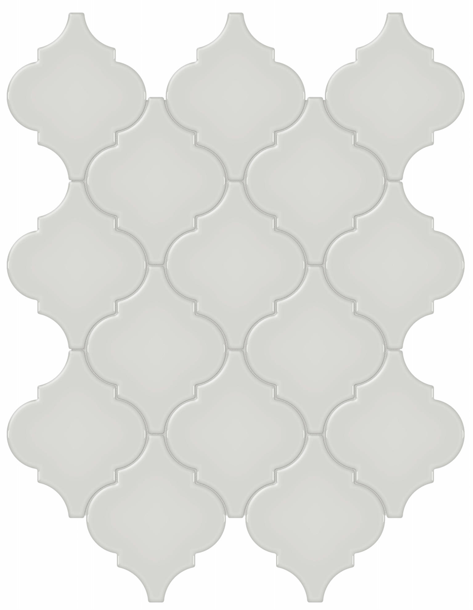 Warm Grey Glossy Arabesque Mosaic | Marino Tile NY